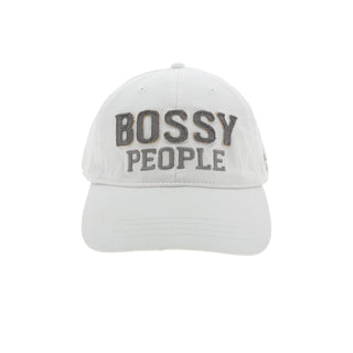 Pavilion Gift Company Hat, Gray & White, Bossy People Unisex Adjustable Hat, Vin