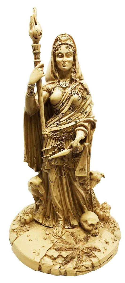 Pacific Trading Greek White Goddess Hecate Sculpture Athenian Patroness of Crossroads, Witchcraft, Dogs and Poisonous Plants Statue