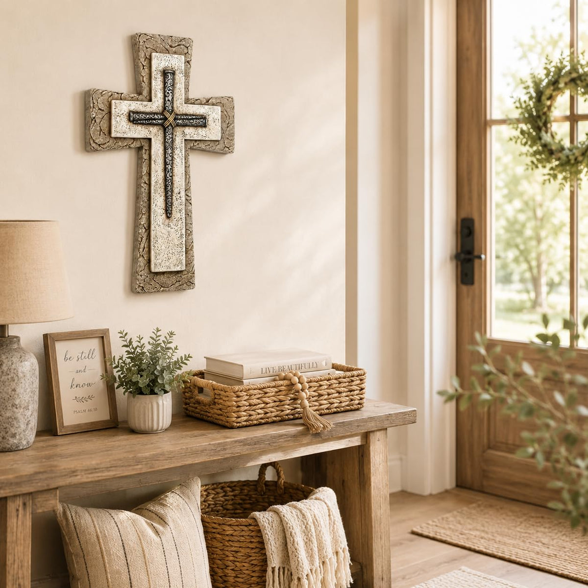 Comfy Hour Wall Art, 12"L x 7.5"W, Neutral Earthy Tones