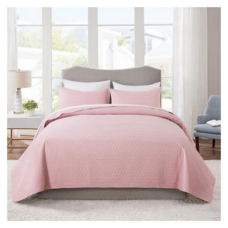 MERRY HOME Bedding Set, Queen, Solid-pink