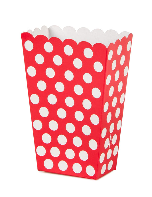 Unique Industries Red Polka Dot Popcorn Treat Boxes, 8ct