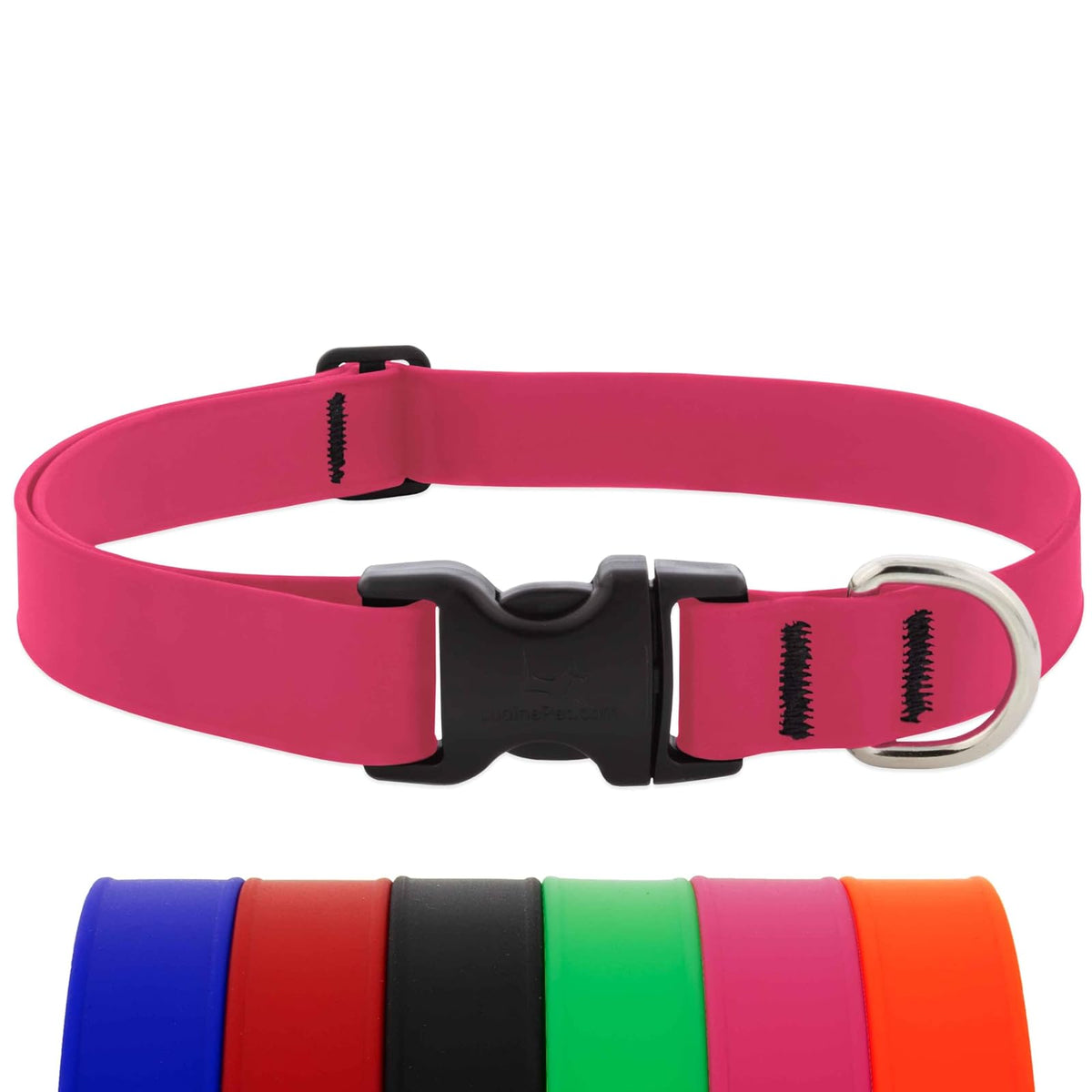 LupinePet Animal Collar, Large: Adjusts from 16 to 28 in, 1-in wide, Neon Pink