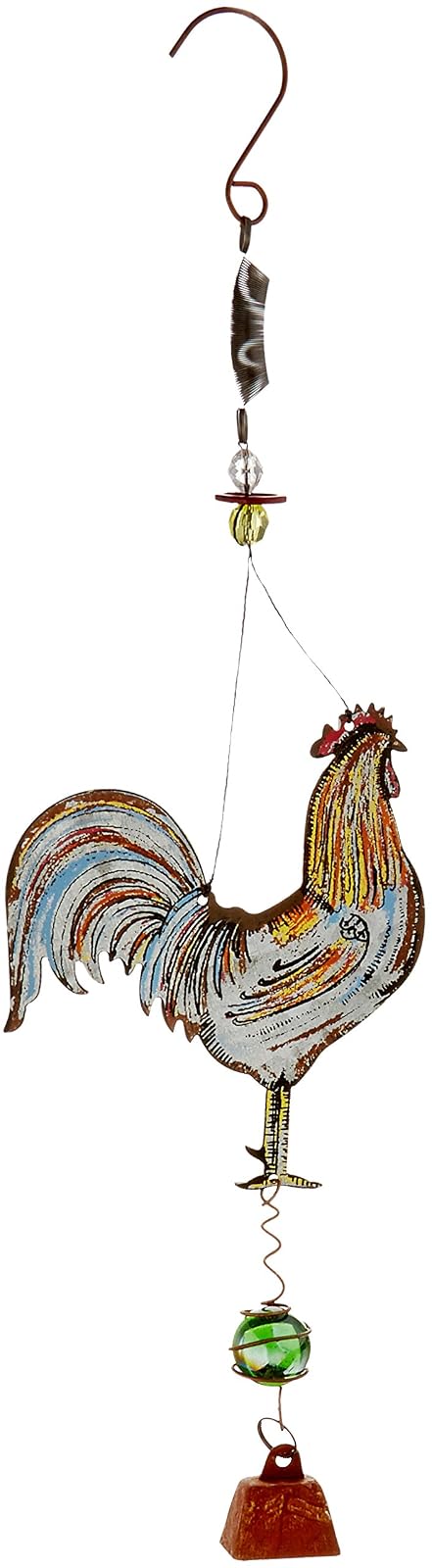 Sunset Vista Designs 92158 Bouncy Garden Decoration with Mini Cowbell, 11-Inch, Rooster