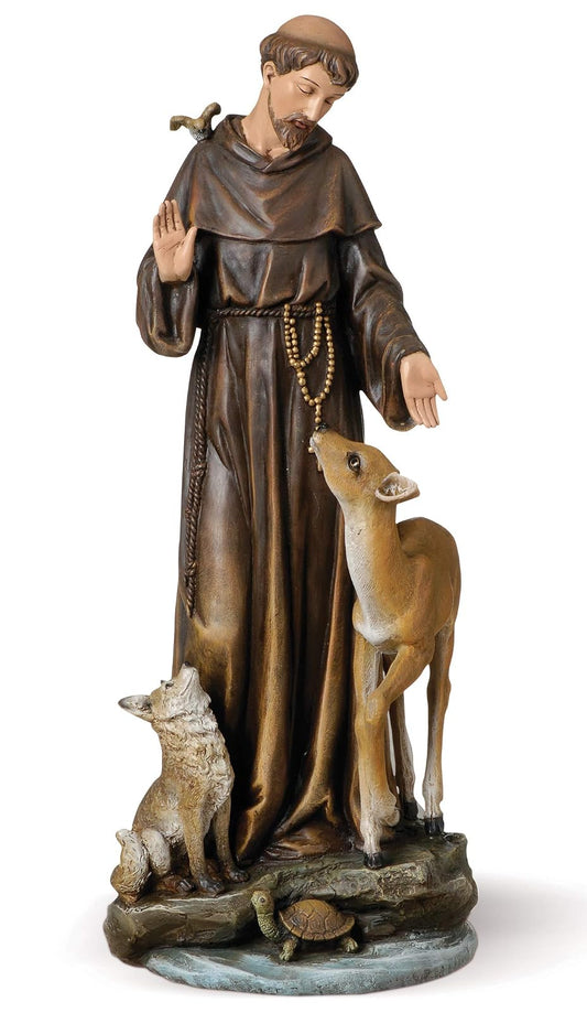Renaissance Collection Joseph's Studio by Roman Exclusive Saint Francis with Animals Figurine, 13.75-Inch