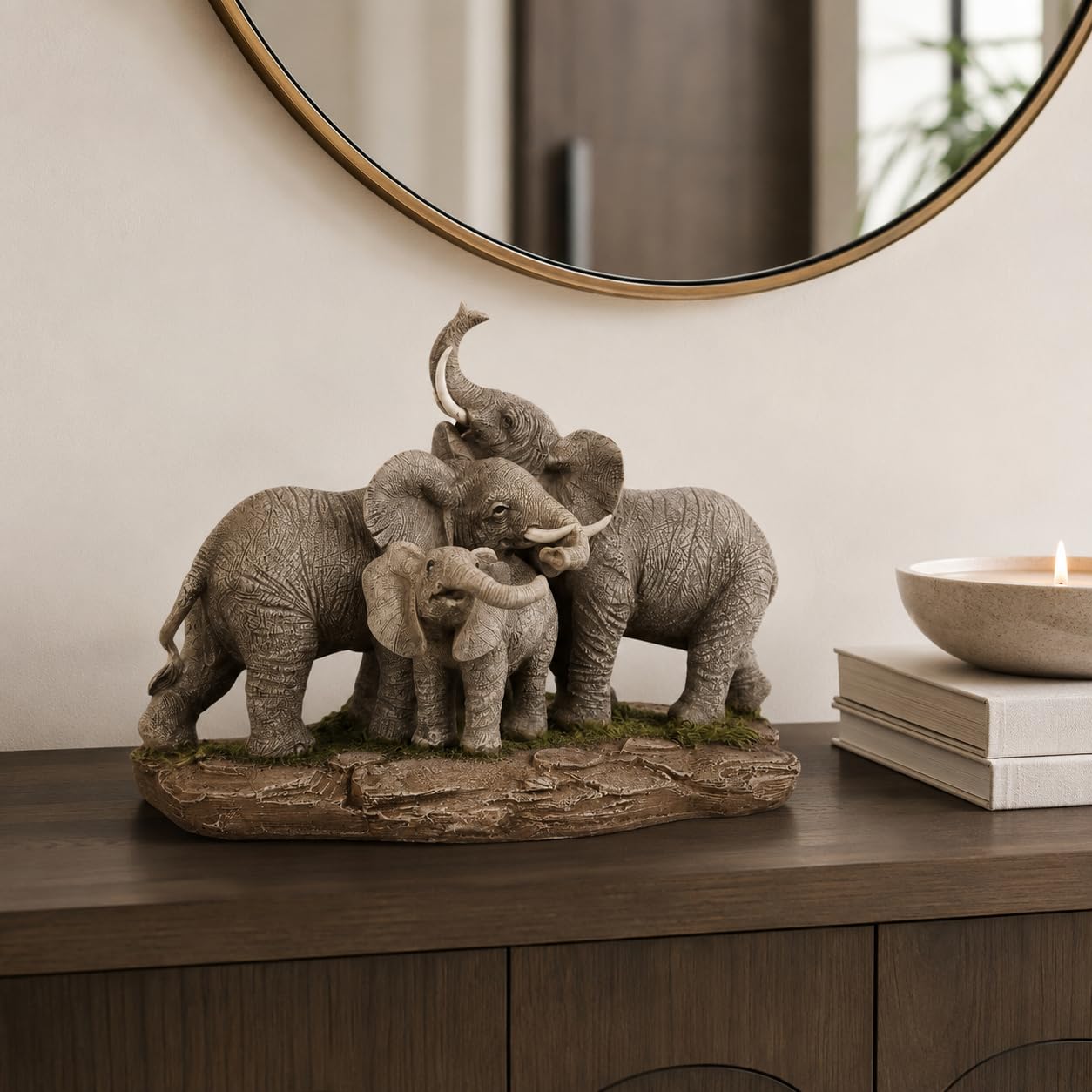 Comfy Hour 9.2 Inch Elephant Statue, Family Decor, Set of 1