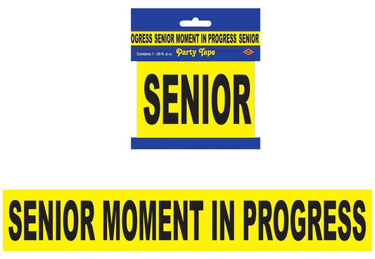 Beistle Senior Moment In Progress Party Tape 3" x 20' 1/Pkg