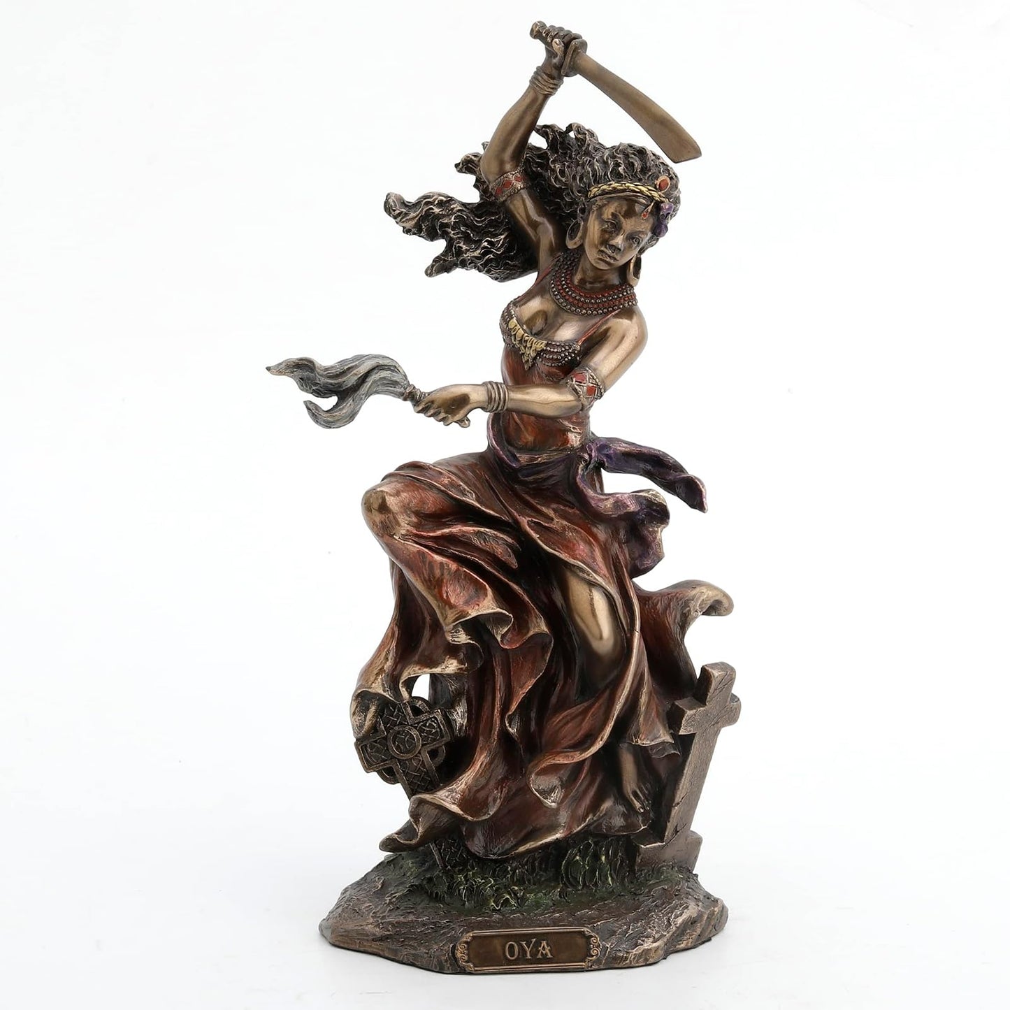 Unicorn Studio Veronese Design Bronzed OYA Goddess of Wind and Transformation Statue