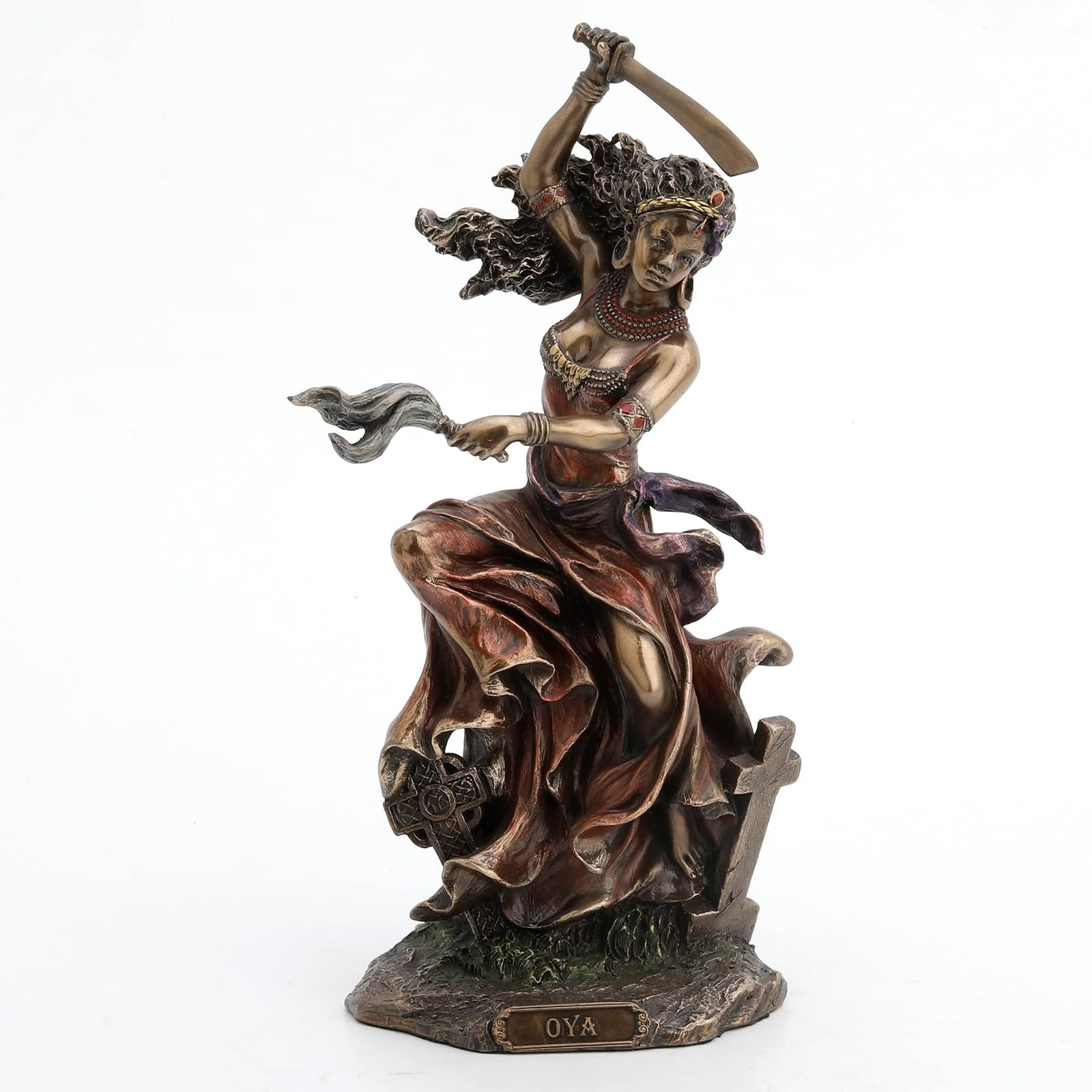 Unicorn Studio Veronese Design Bronzed OYA Goddess of Wind and Transformation Statue