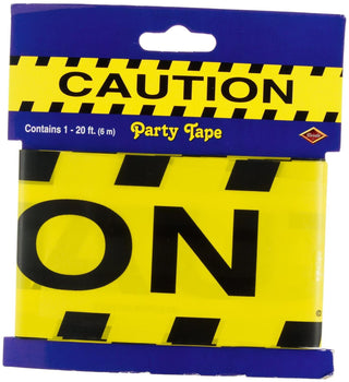Beistle Plastic Novelty Caution Streamer Construction Theme Banner Crime Scene Decorations Over The Hill Birthday Party Supplies, 3" x 20', Yellow/Black