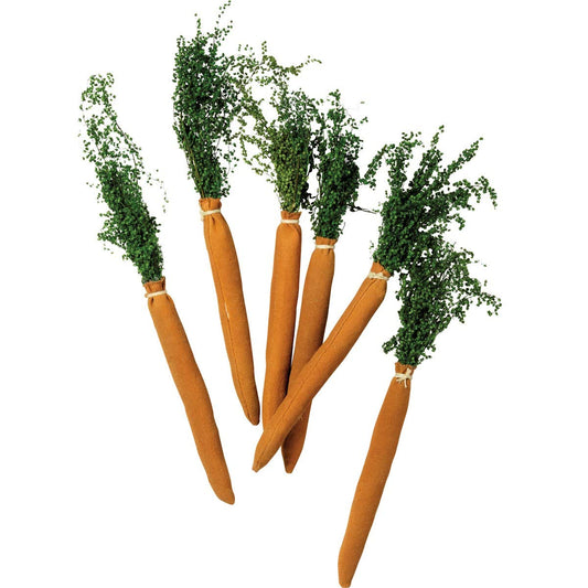 Primitives by Kathy, 105160, Primitive Carrots Home Decor, Easter, Set of 6, Cotton and Natural Foliage
