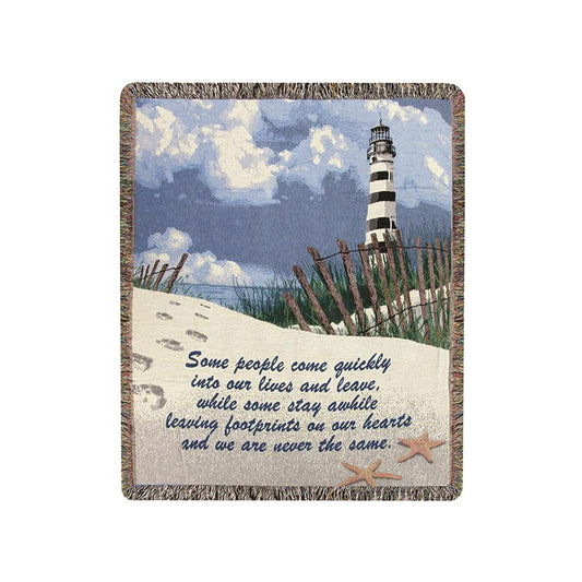 Manual Shoreline Collection 50 x 60-Inch Tapestry Throw, Feet Prints on the Heart
