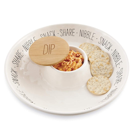 Mud Pie Snack Bistro Chip and Dip Server, 12-inch Diameter