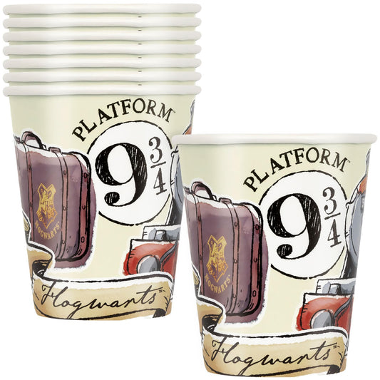 Unique Industries Unique 23566 Paper Cups-266 ml- Harry Potter Party-Pack of 8, Multicolour
