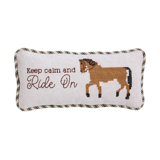 Mud Pie Pillow, 6" x 12", Beige "Keep Calm"
