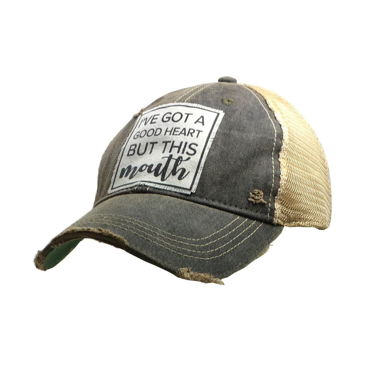 VINTAGE LIFE Hat, Black Distressed, Snapback