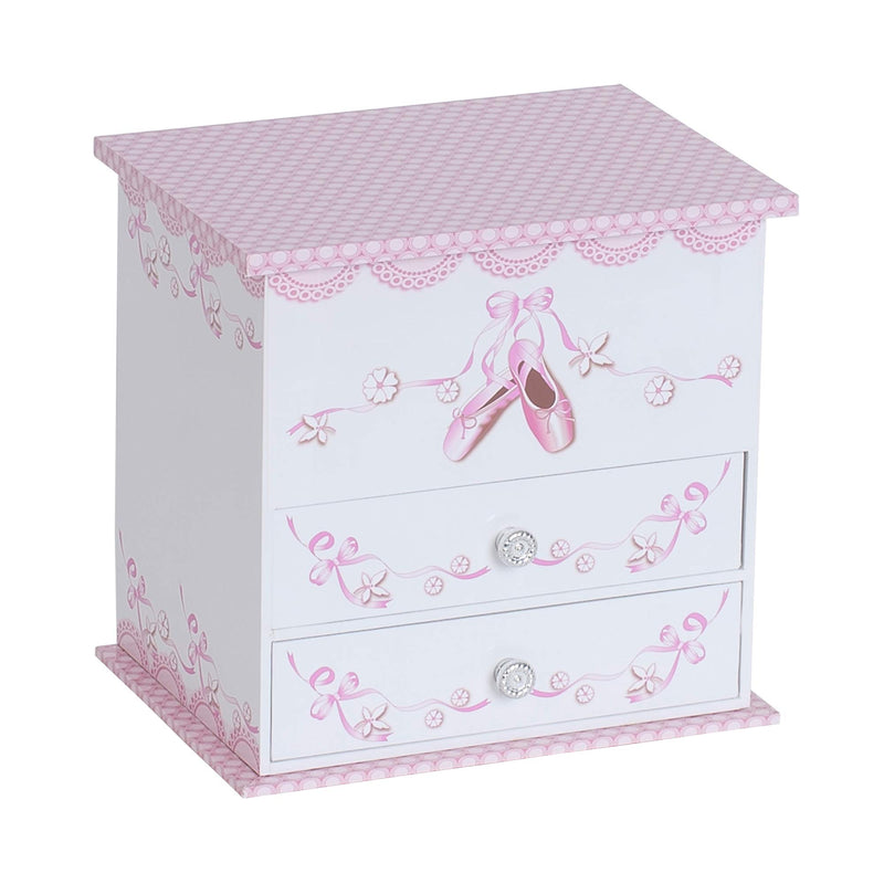 Mele and Co. White Illustrated “Angel” Girl’s Musical Twirling Ballerina Ballet Shoes Jewelry Box