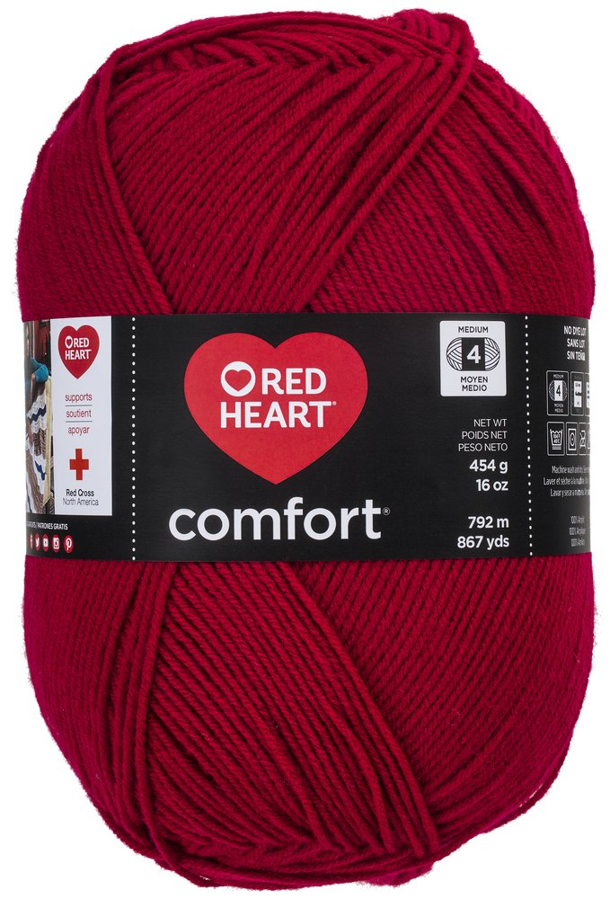 Red Heart Yarn, 454 g/16 oz, 792 meters/867 yards, Cardinal Red