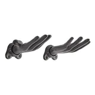 Danya B. "Palms Up" Dark Brown Cast Iron Wall Mount Hook Set (Set of 2), Entryway Hooks or Unique Room D‚àö¬©cor for Hanging Coats, Purses, Scarves, or Jewelry