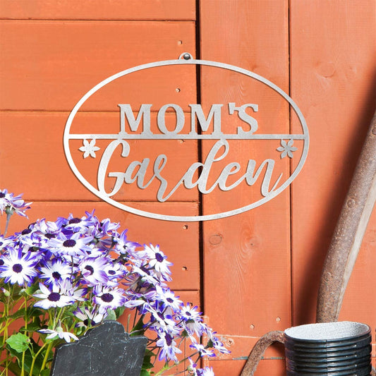 ROCC RUSTED ORANGE CRAFTWORKS CO. Garden Oval for Her (Mom's)-Garden Signs Decorative Outdoor-Grandma's Garden Sign-Outdoor Signs-mom's Garden-Grandma Garden Decor-Gardening Signs-Grandmas Garden