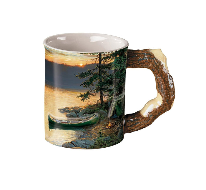 Wild Wings(WI) Ceramic 16 OZ Summer Sunrise - Camping Sculpted Coffee Mug