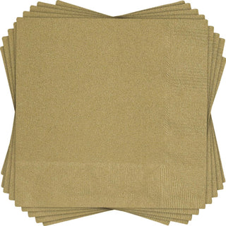 Unique Industries Gold Beverage Napkins, 20ct