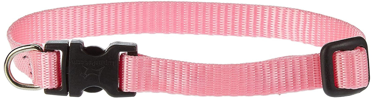 Lupine Pet Basics 1/2" Pink 10-16" Adjustable Collar for Small Dogs