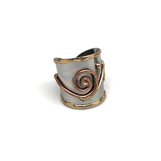 Anju Jewelry Mixed Metal Cuff Ring