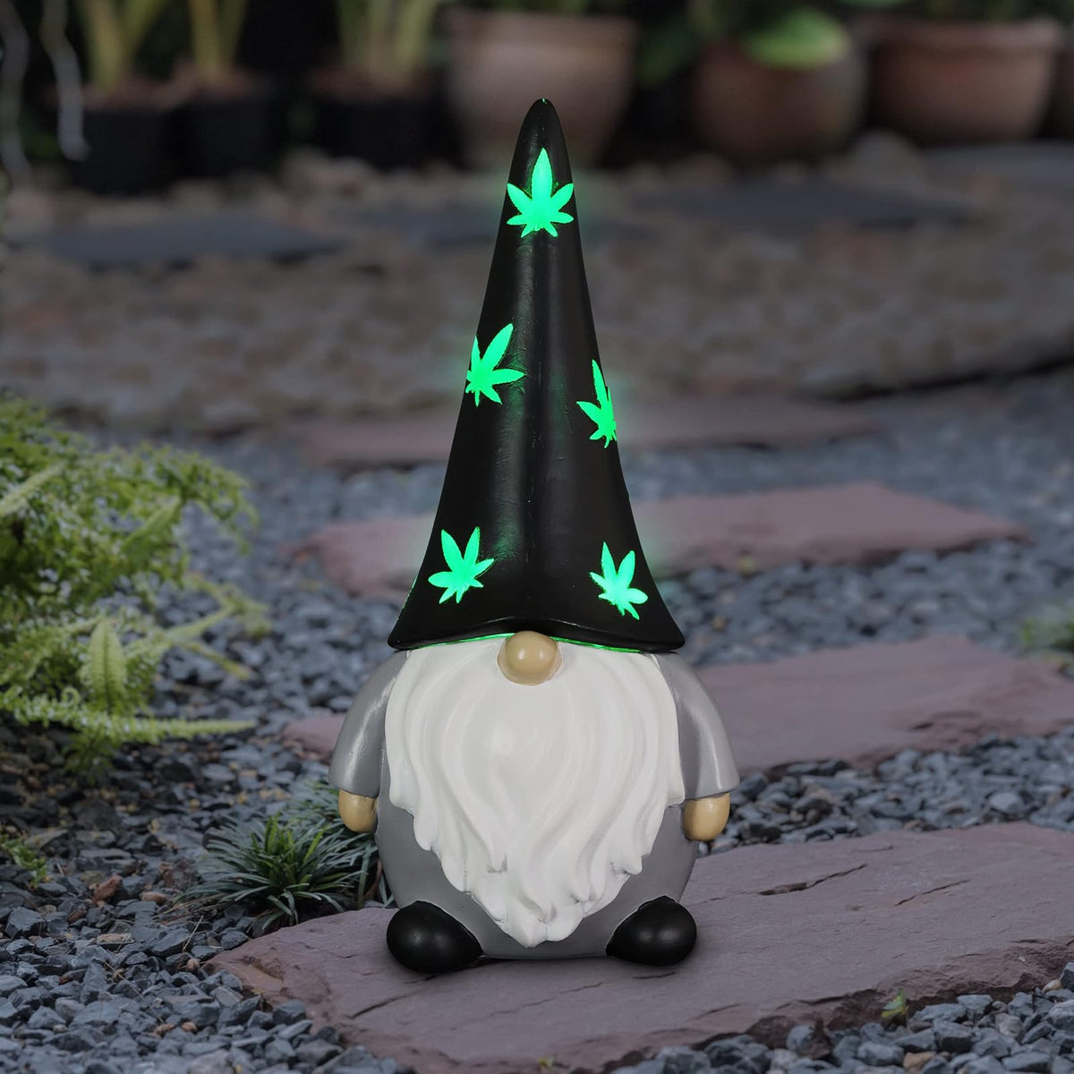 Exhart Lighted Outdoor Display, 6.0" x 5.5" x 12.5", Leaf