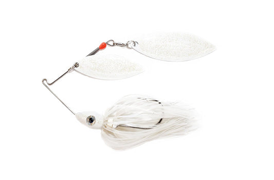 Nichols Lures Pulsator Metal Flake Double Willow Spinnerbait, Blue Shad/White, 1/2-Ounce