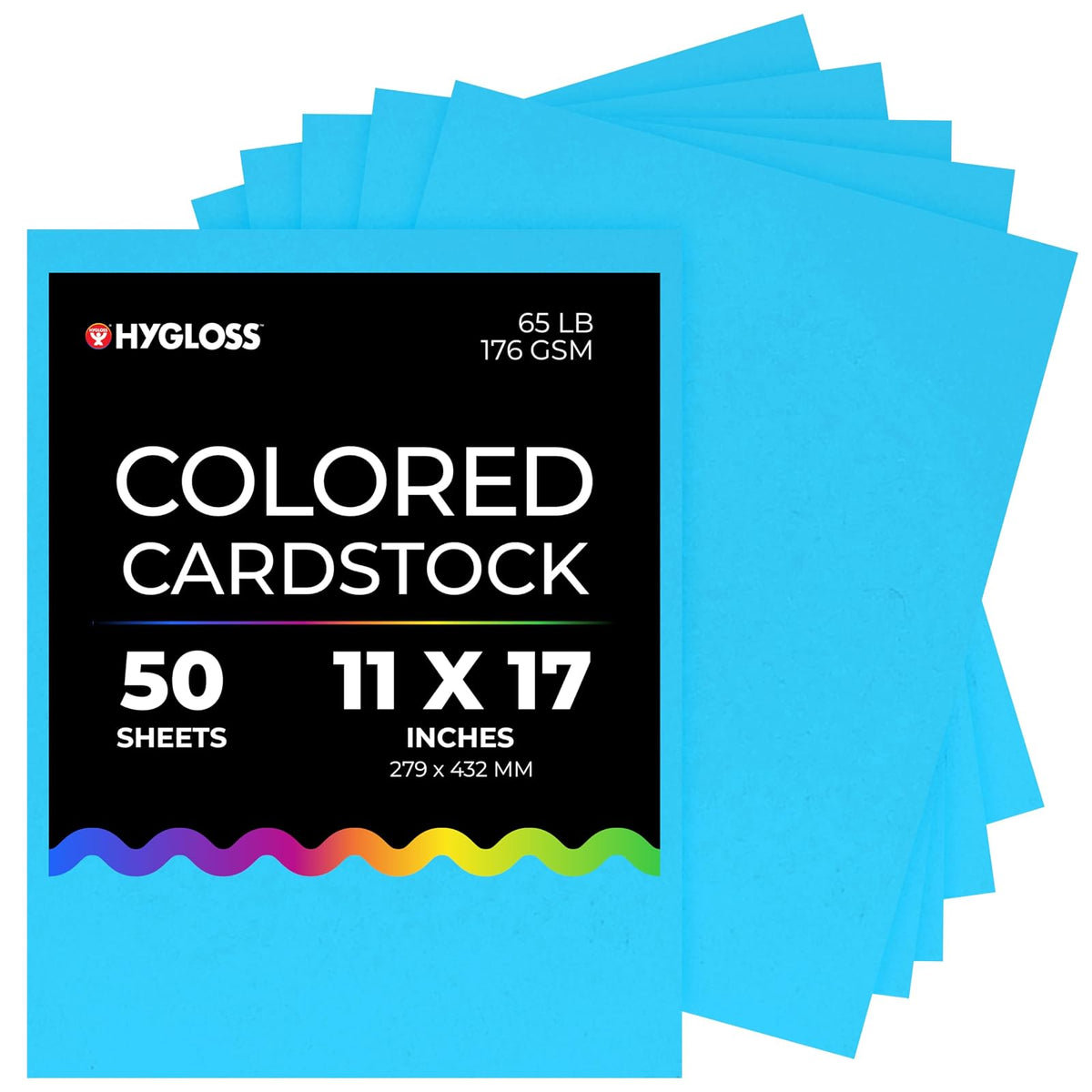 Hygloss Card Stock, 11 x 17 Inch, Light Blue