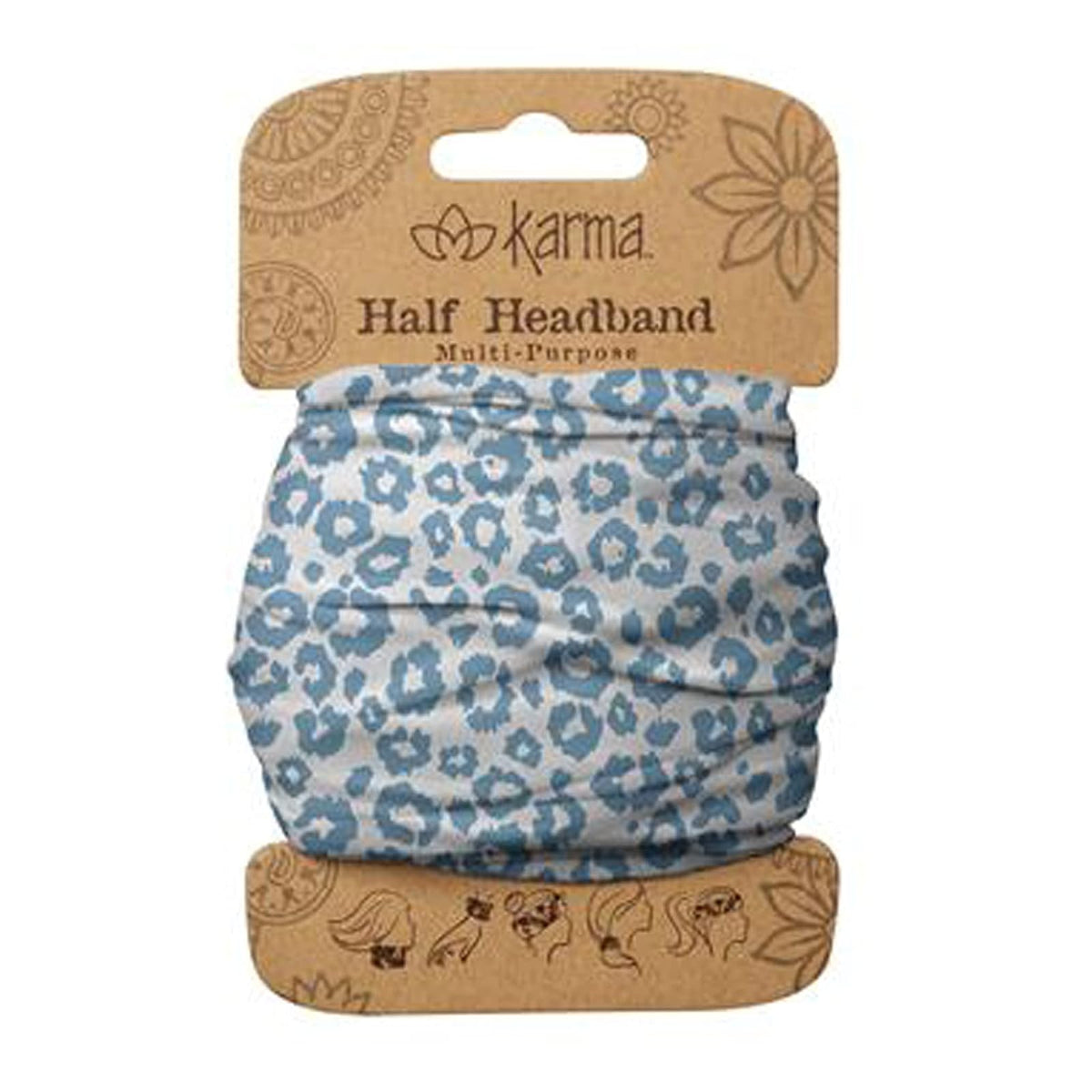 Karma Hairband, 1 Count (Pack of 1), Blue Leopard