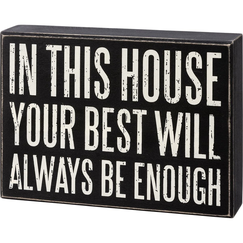 Primitives By Kathy 113267 Your Best Will Always Be Enough Box Sign, 8-inch Length