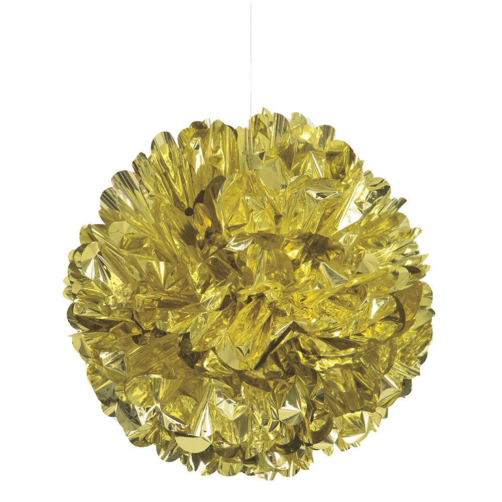 Unique Industries Unique Puff Tissue Paper Balls, Metallic Gold 16'', 1 Ct.