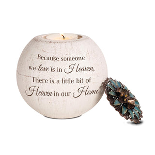Pavilion Gift Company Candle Holder, 4", Cream, Bronze, Teal