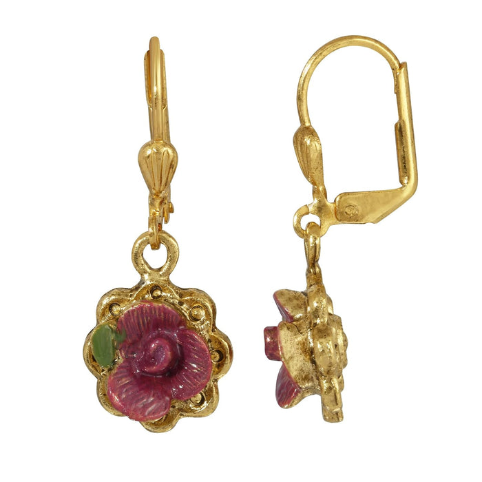 1928 Jewelry Company Earring, 1.17" x 0.48"W, Pink