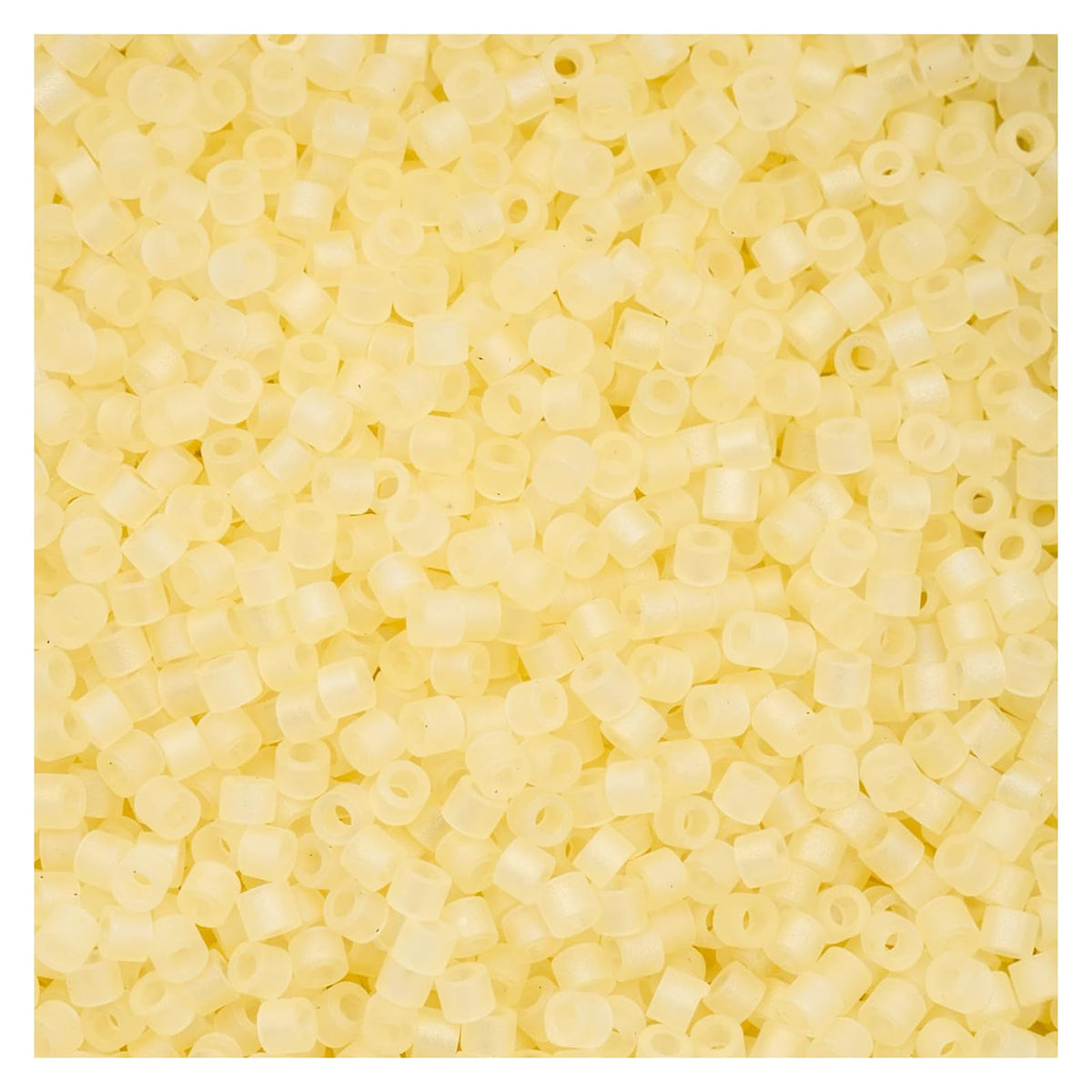 John Bead Craft Bead, Size 11, Yellow Matte Macaron AB