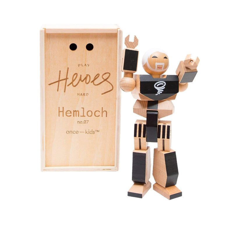 ONCE KIDS Playhard Hero Action Figures – Hemlock Wood Baby Toys for Imaginative Play –Sturdy &amp; Durably Packaged Hero Toy for Kids