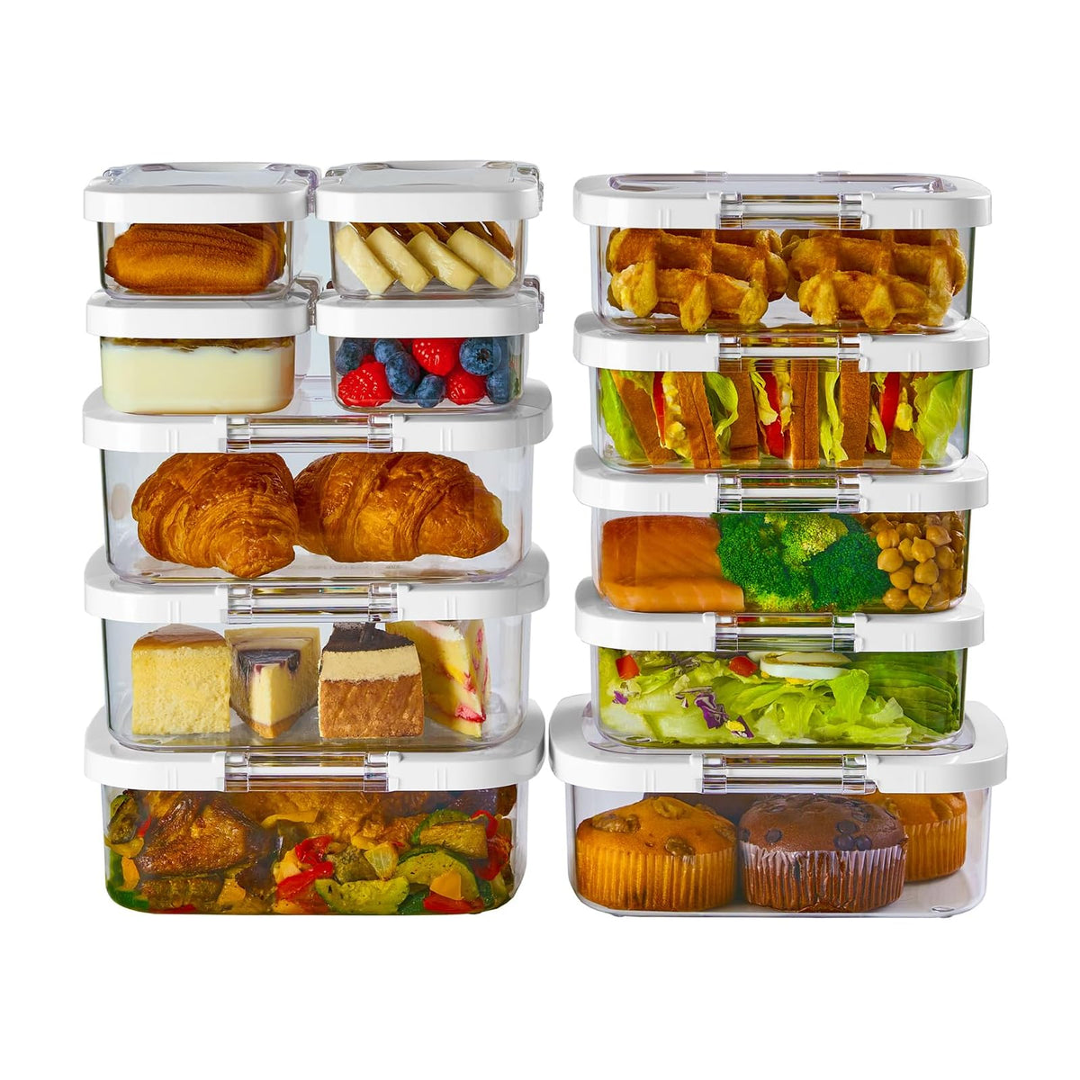 Felli Food Storage Container, Large, Fridge Organizer 12pk