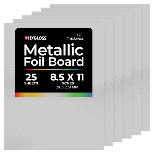 Hygloss 25 Sheets Matte Silver, 8.5 x 11-Inch for Arts & Crafts, Classroom Activities & Artists-8.5 x 11 Inches Silver-25, 8.5x11 inch, Count
