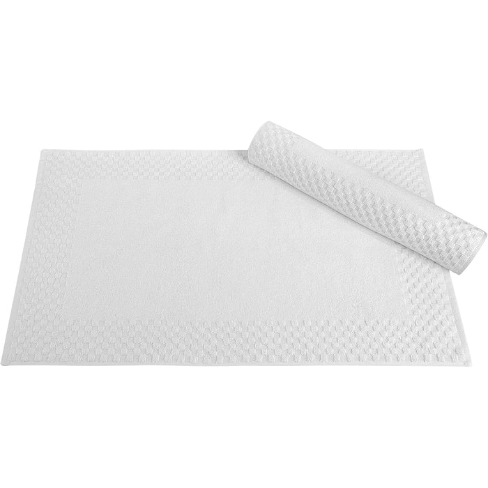 Classic Turkish Towels Towel, 2-Piece Bath Mats, White