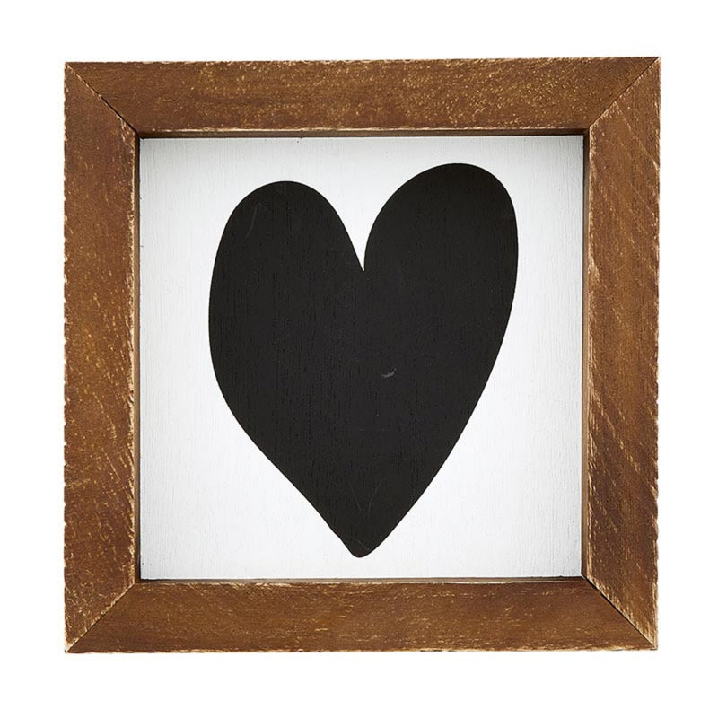 Santa Barbara Design Studio Pure Design Mini Decorative Wood sign for Home or Office, 6" Square, Black Heart