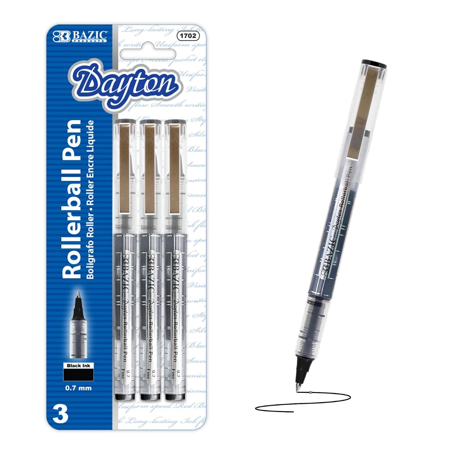 BAZIC 4-Color Pen w ith Clip Top, Assorted, 3 Per Pack