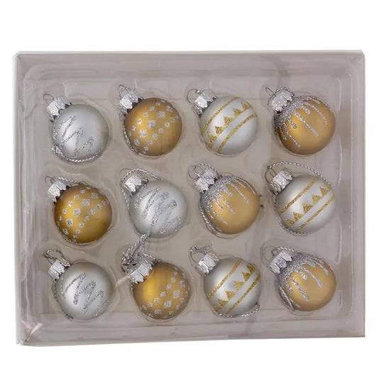 Kurt S. Adler Hanging Ornament, 25MM, Silver and Gold