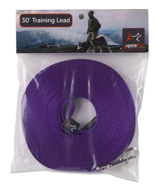 Lupine Pet Basics 1/2" Purple 30-foot Extra-Long Training Lead/Leash for Small Pets