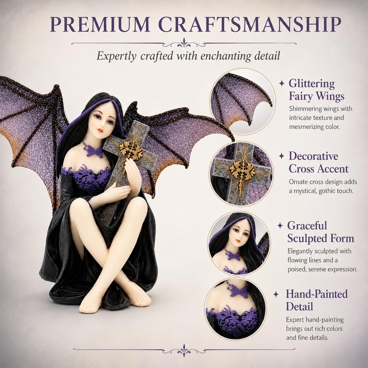 Comfy Hour 4.1 Inch Witch Figurine, Dark Fairy Decor, 1 Unit