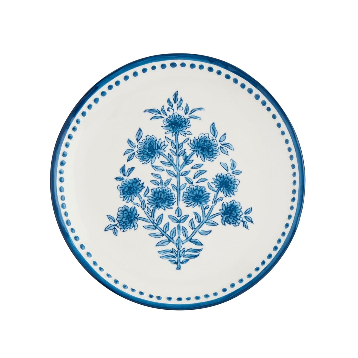 Mud Pie Dishware Plate, 8" dia, Flower Stem
