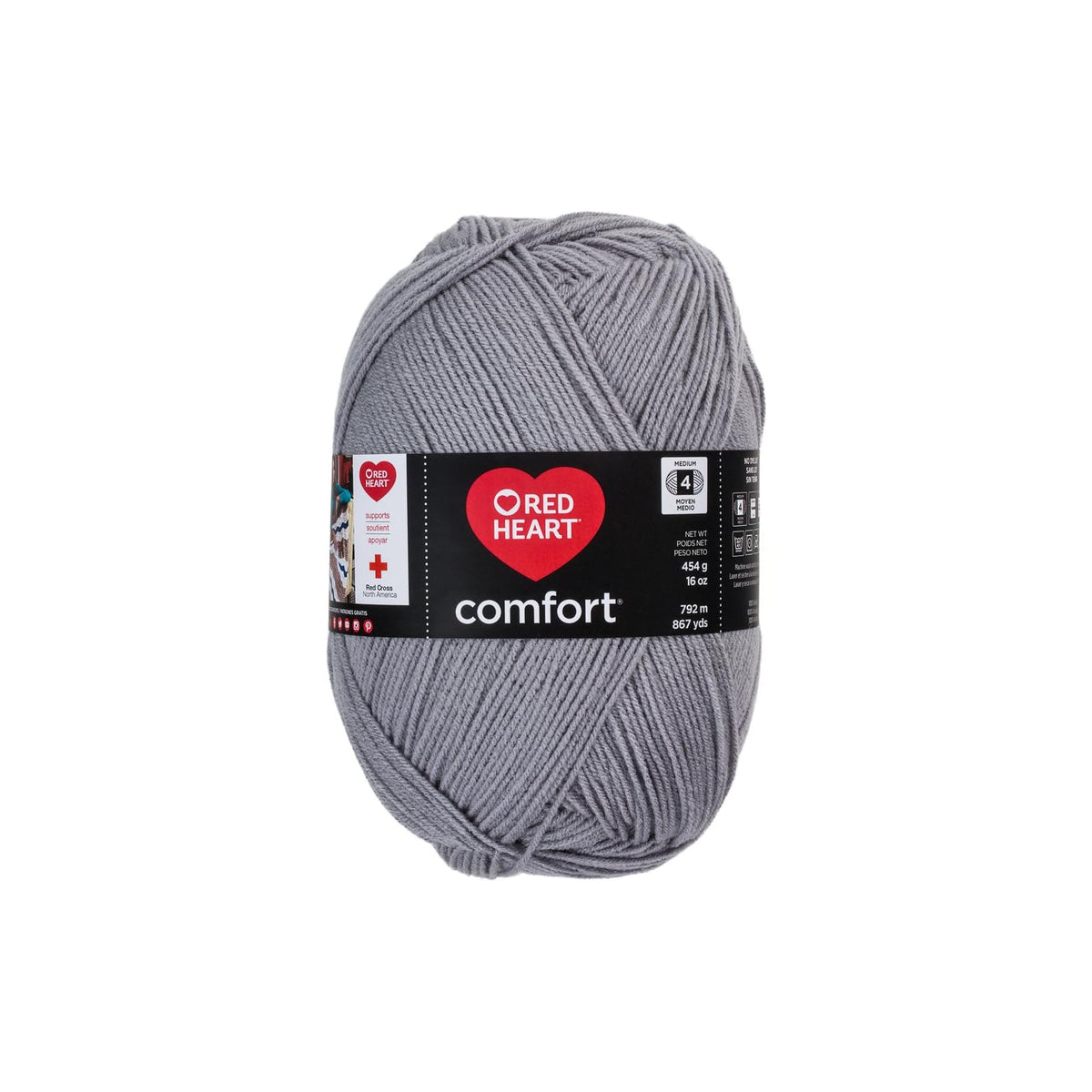 Red Heart Yarn, 454 g/16 oz, 792 meters/867 yards, Gray