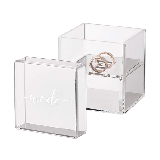 Blue Sky Clayworks Lillian Rose Clear Acrylic Box Ring Pillow Alternative, 1 Count (Pack of 1)