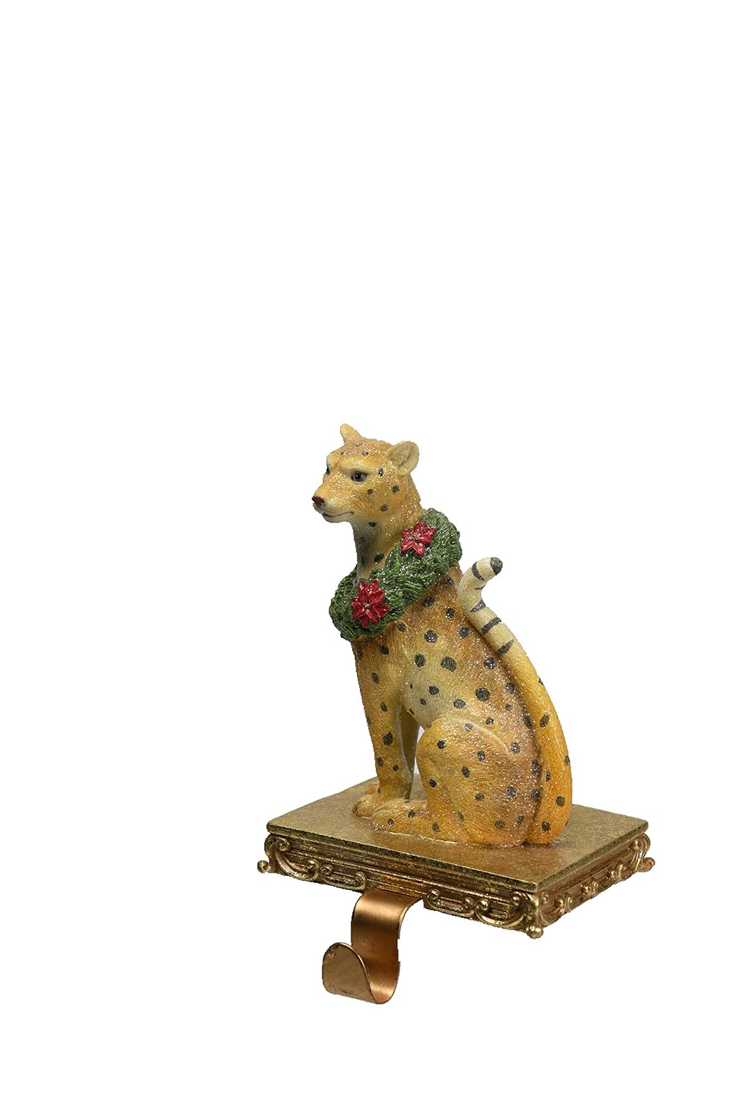 Comfy Hour Winter Holiday Home Collection Resin Cheetah Stocking Hanger with Metal Hook