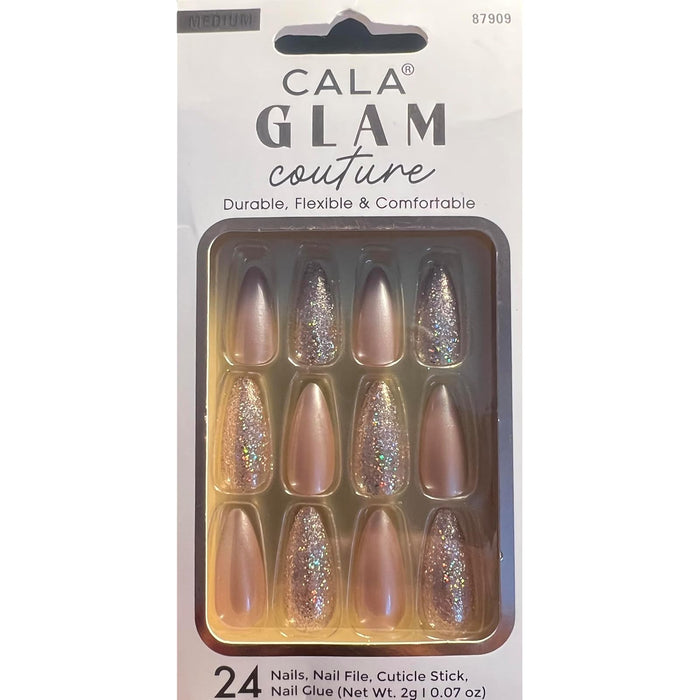 Spa Solutions False Nail, Rosegold/Glitter